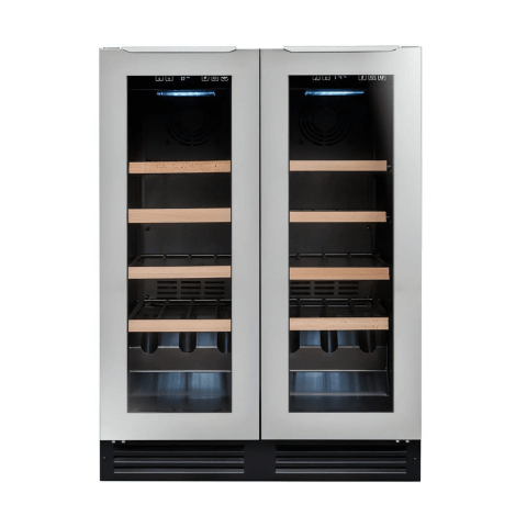 Avintage 600mm 47 Bottle Dual Zone Undercounter Wine Cooler AVU48DPX1 Front View Empty