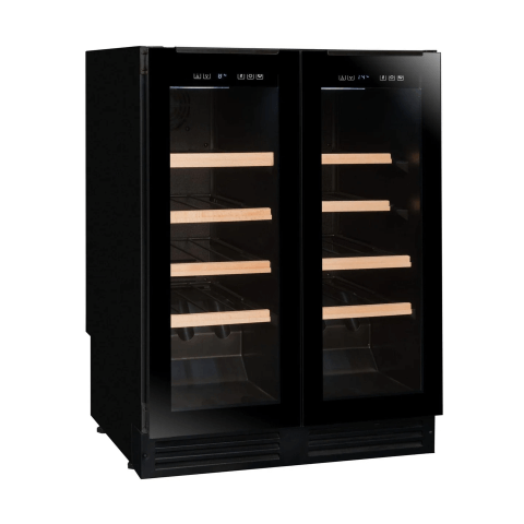 Avintage 600mm 47 Bottle Dual Zone Undercounter Wine Cooler AVU49DPB1 Empty and Turned