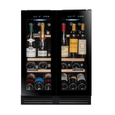 Avintage 600mm 47 Bottle Dual Zone Undercounter Wine Cooler AVU49DPB1 Front View