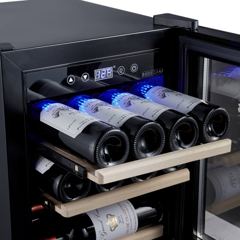 Bodega43-12C Wine Fridge With Glass Door Inside