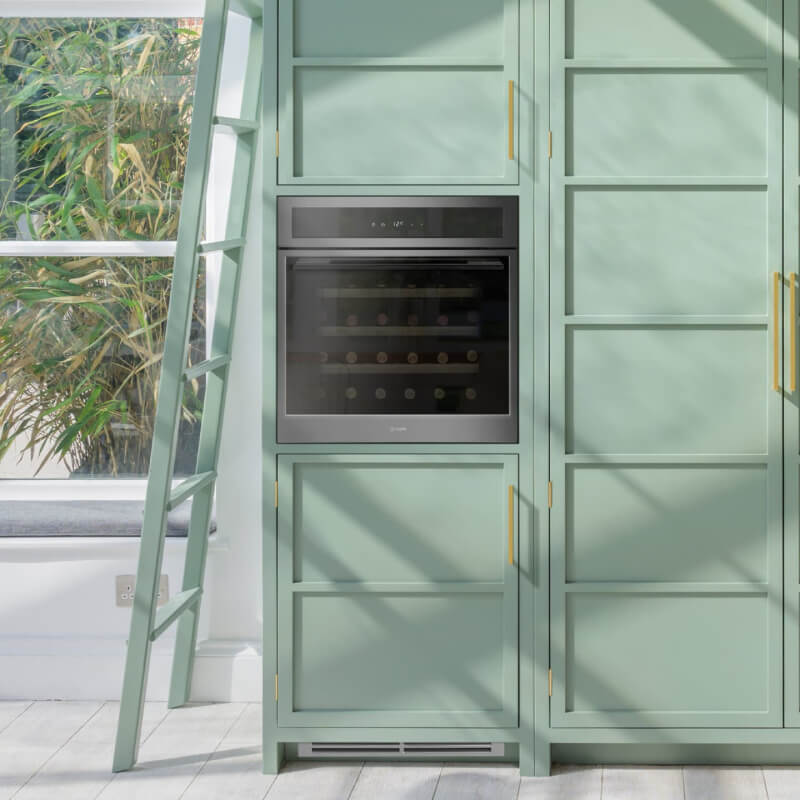 Caple WC6100 In-Column Single Zone Wine Cooler in Gun Metal Front View