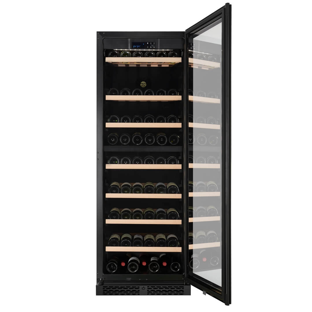 Cella 154 Bottle Capacity Dual Zone Wine Cooler - W154D-Black Open