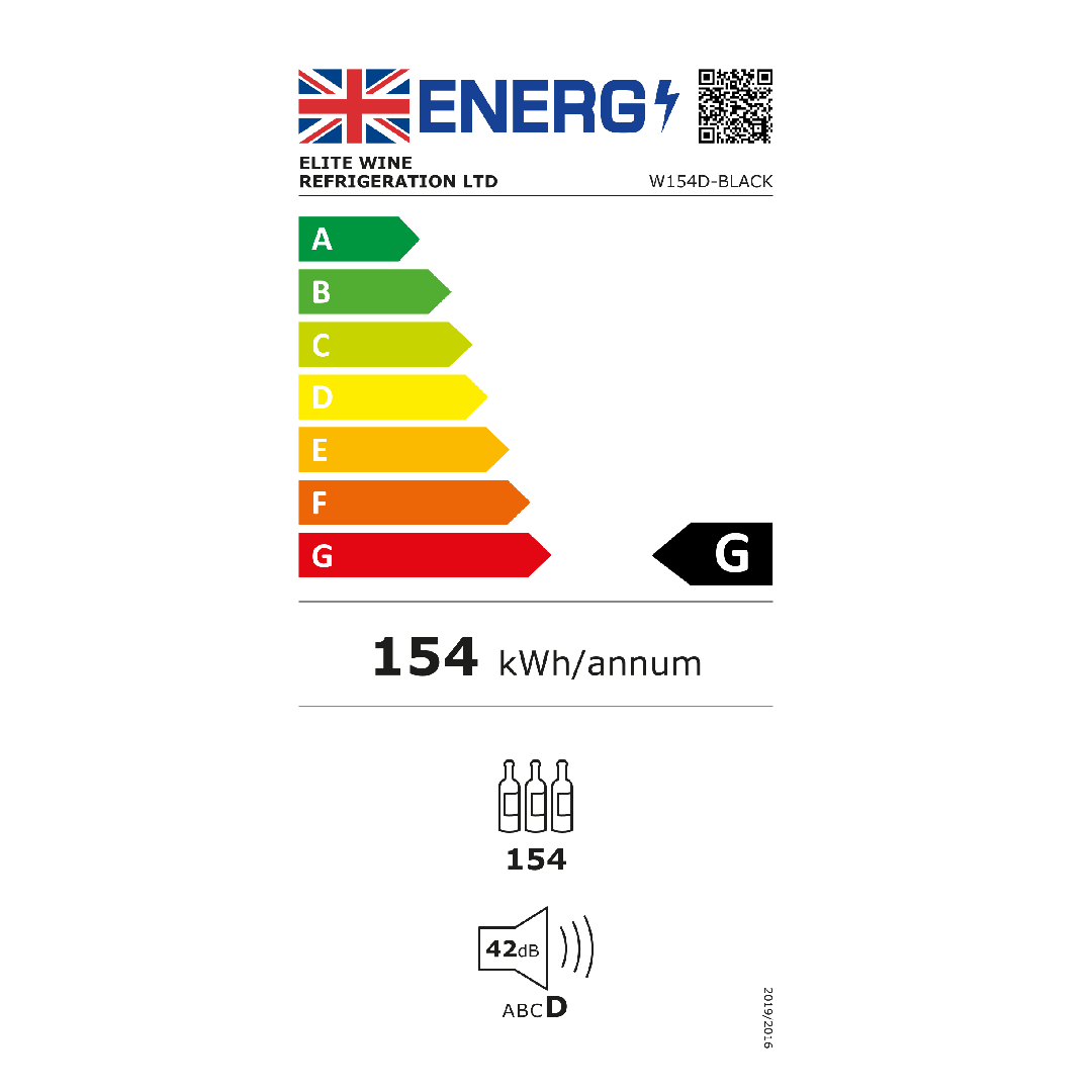 Cella 154 Bottle Capacity Dual Zone Wine Cooler - W154D-Black Energy Label
