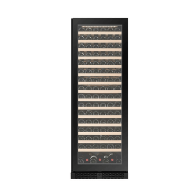 Cella 161 Bottle Single Zone Wine Cooler - FWS163-BLACK Front View