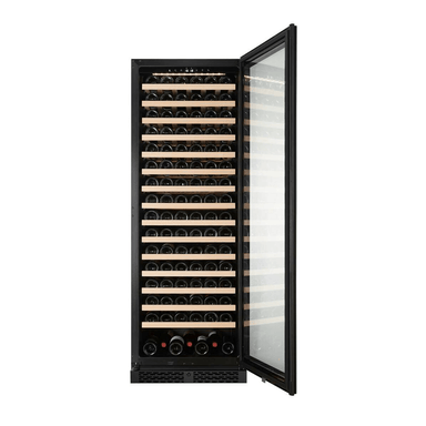 Cella 161 Bottle Single Zone Wine Cooler - FWS163-BLACK Open