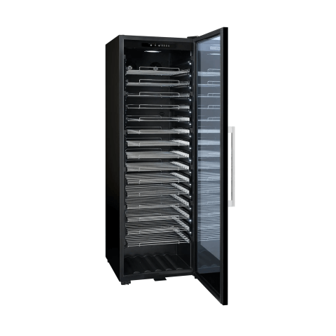 La Sommeliere 152 Bottle Dual Zone Freestanding Wine Cabinet PRO160N Front View Empty and Open