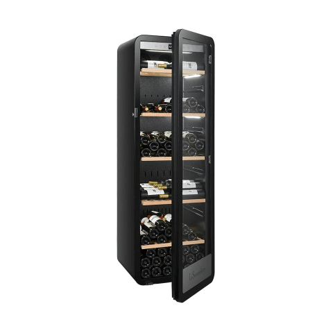 La Sommeliere 185 Bottle Single Zone Free Standing Wine Cabinet APOGEE200PV  Front View Half Open