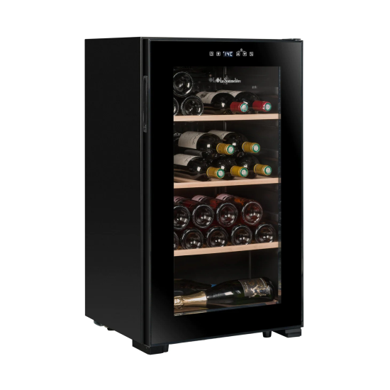 La Sommeliere 36 Bottle Freestanding Wine Fridge - LS36BLACK Front View