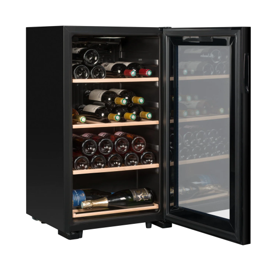 La Sommeliere 36 Bottle Freestanding Wine Fridge - LS36BLACK Fully Open