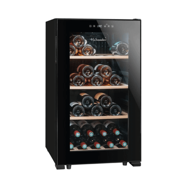 La Sommeliere 52 Bottle Freestanding Wine Fridge - LS52BLACK Front View