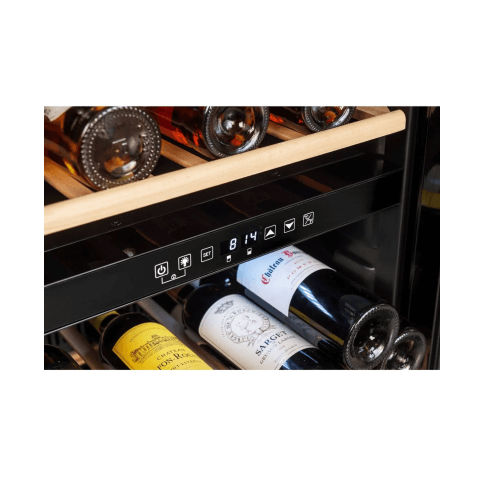 La Sommeliere 91 Bottle Dual Zone Freestanding Wine Fridge SLS90DZ Close Up Interior