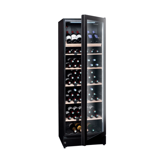 La Sommeliere VIP196 - 195 Bottle Freestanding Single or Multi Zone Wine Cabinet Open